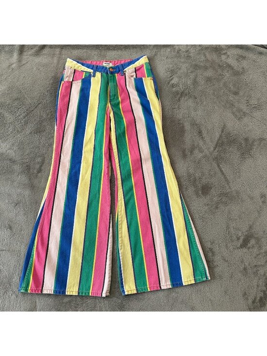 Wrangler Denim - Wrangler Wanderer High Rise Flare Bell Bottom Rainbow Pop Jeans Women's 28